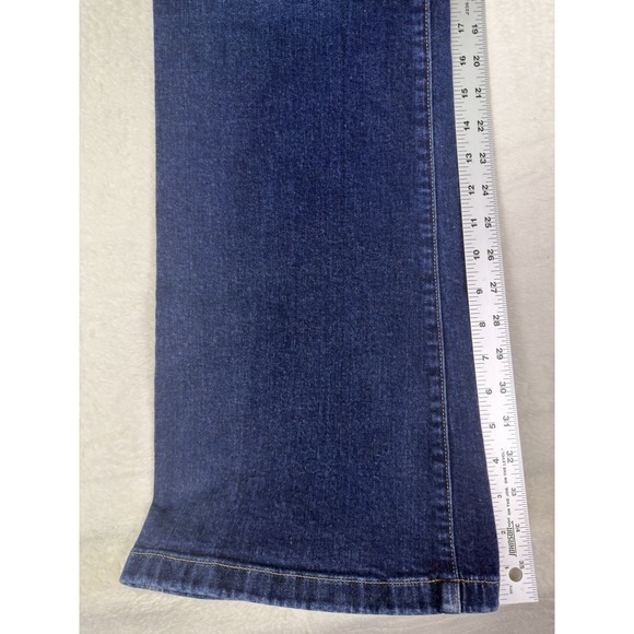Gap Jeans Womens 16 Tall Blue Dark Denim Wash High Rise 70s Flare Stretch - Picture 5 of 9